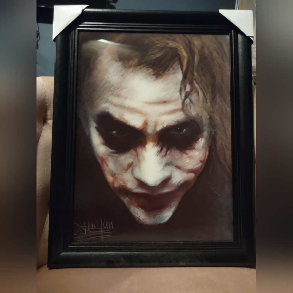 The Dark Knight Heath Ledger as The Joker - Op Illusion Art By Haiyan